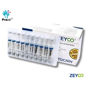 Dentocain 2% con Epinefrina 1:100,000 – Caja con 50 Cartuchos de Vidrio (1.8 ml)