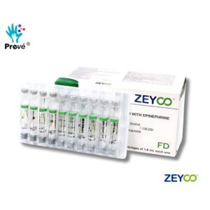 Lidocaína FD 2% con Epinefrina 1:100,000 – Anestesia Dental en Caja con 50 Cartuchos de Vidrio (1.8 ml)