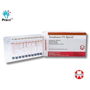 Scandonest 2% – Anestesia Dental Caja con 50 Cartuchos (1.8 ml)