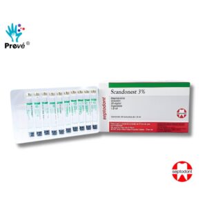 Scandonest 3% sin Epinefrina – Anestesia Dental Caja con 50 Cartuchos (1.8 ml)