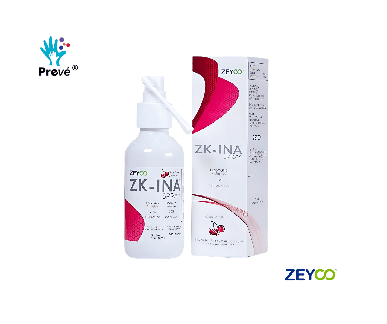 ZK-INA Spray Anestésico Tópico 10% Sabor Cereza – Lidocaína 115 ml